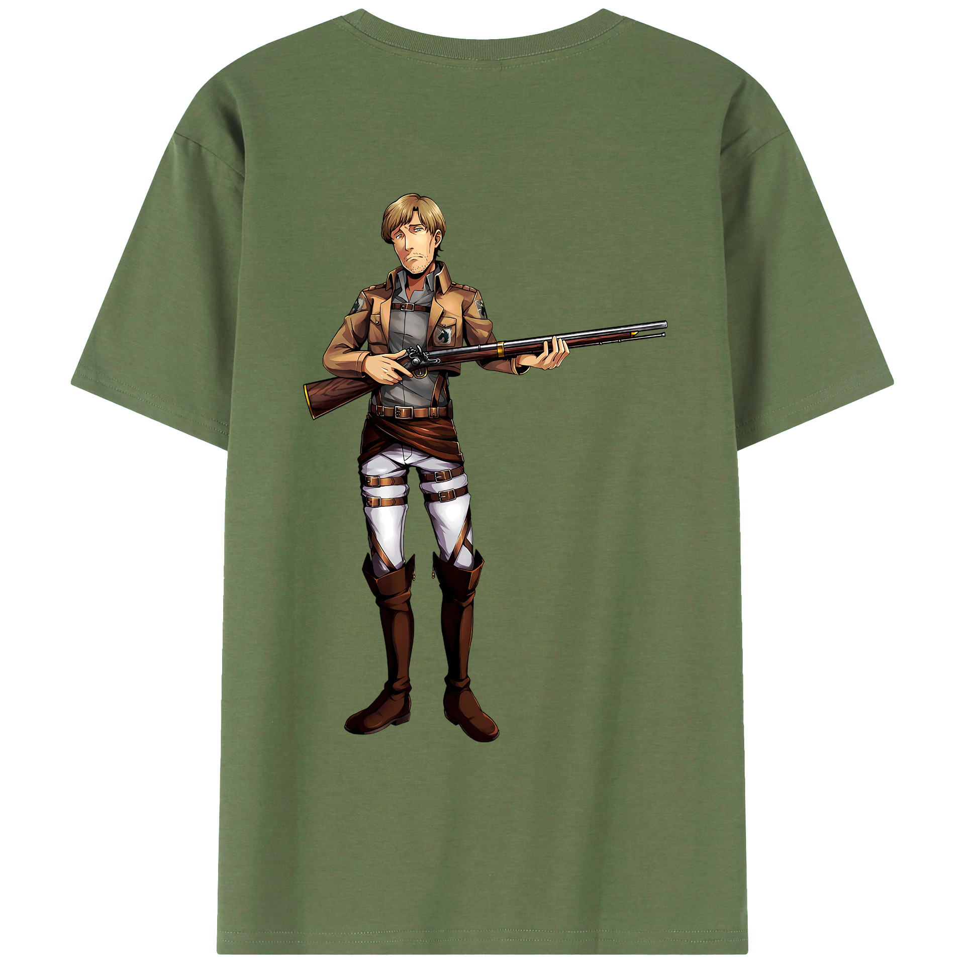 （画像用） 進撃の巨人 Attack on Titan 綿100％ メンズ半袖Tシャツ（バックプリント） 通気性